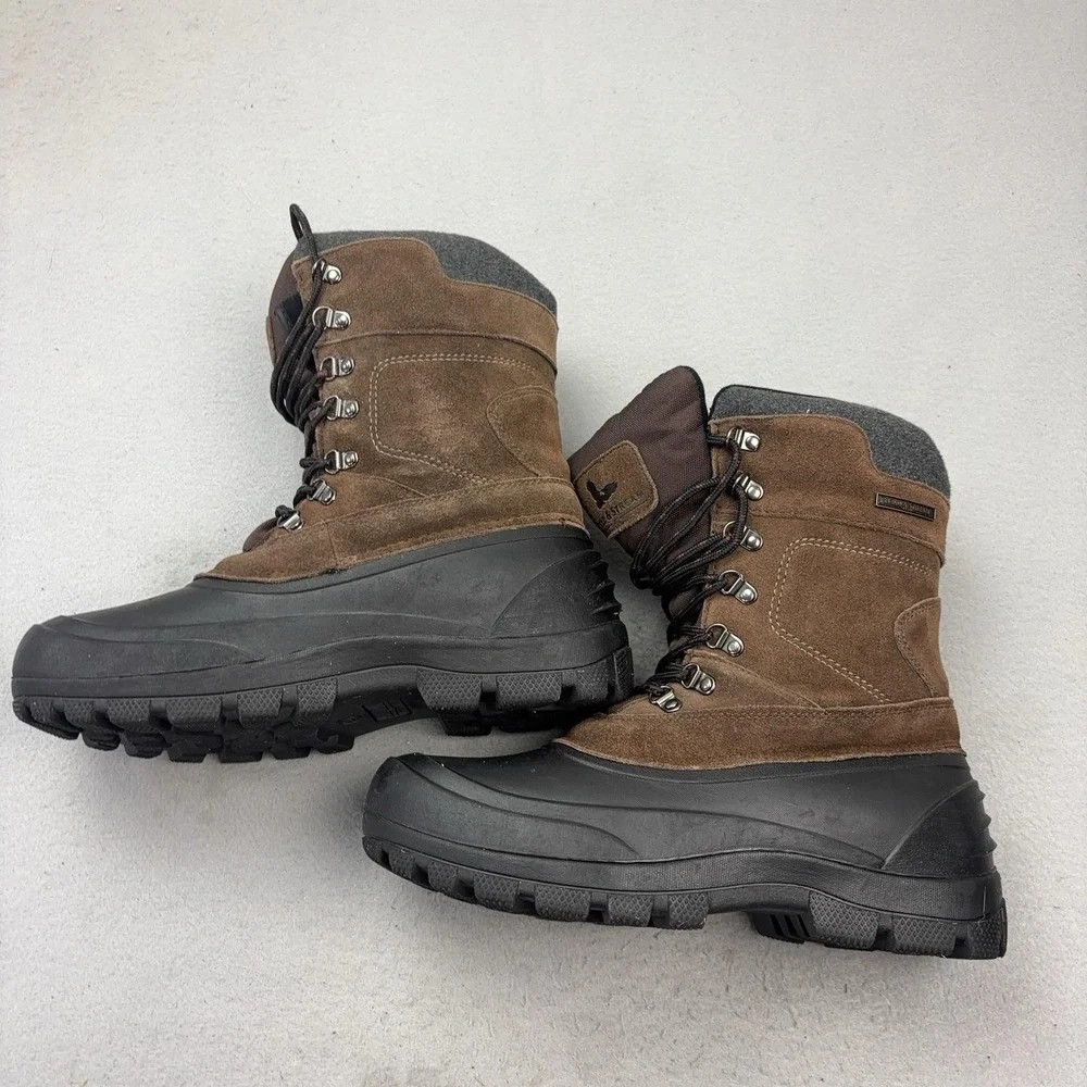 Field & Stream Snow Boots Mens Size 9 Brown Leather Thinsulate 600g FASCWMPB18